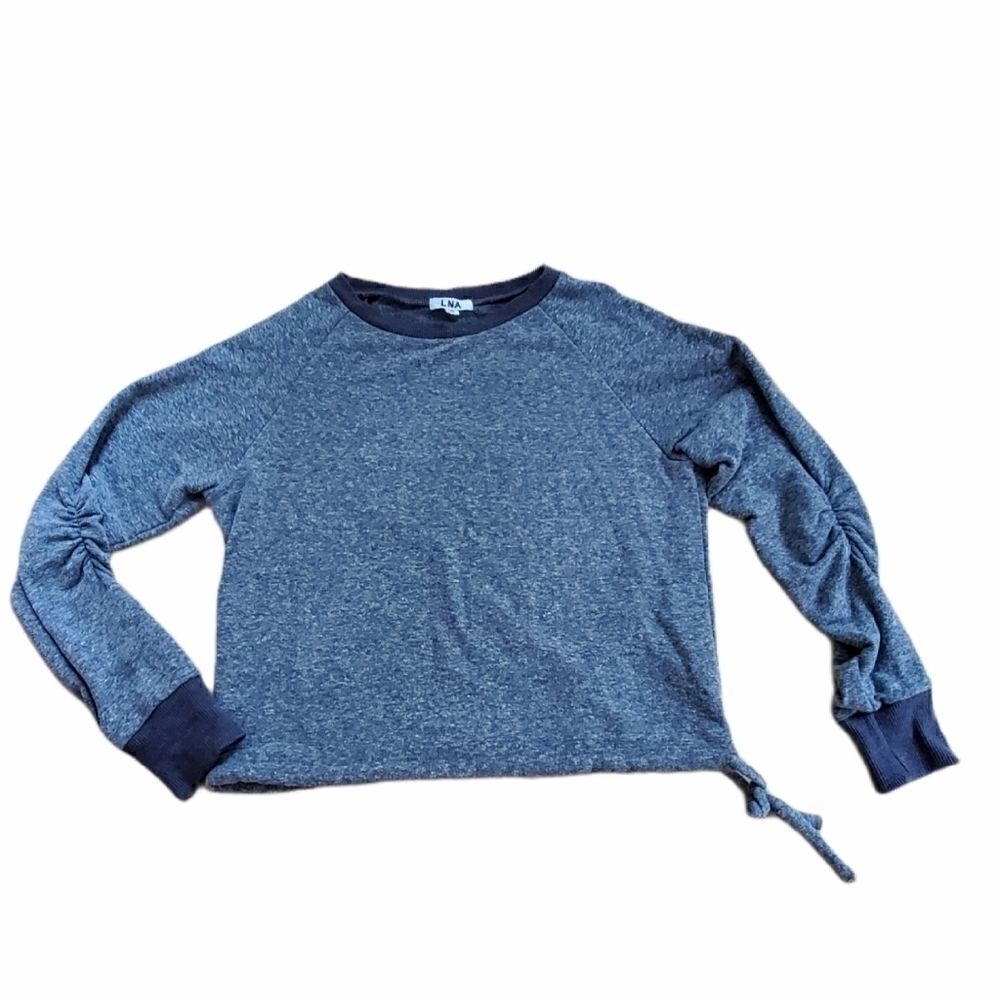 Lna Grey Cinched Crewneck Sweatshirt - Picture 4 of 9
